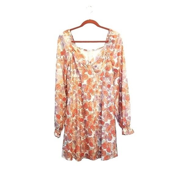 Shein Curve Floral Ruffle Sleeve Dress 1XL NWOT  2 0144 - Picture 1 of 5